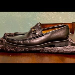 Black Gucci loafers